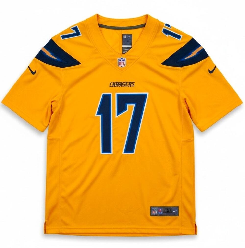 NIKE Men's NFL CHARGERS "Rivers 17" Jersey Gold Yellow Blue Size MEDIUM